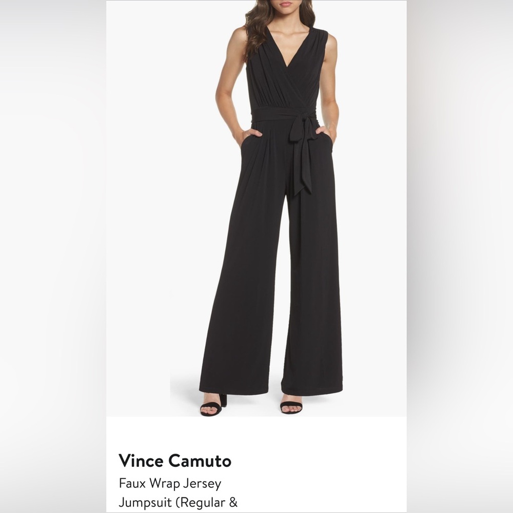 Vince Camuto Faux Wrap Jersey Jumpsuit